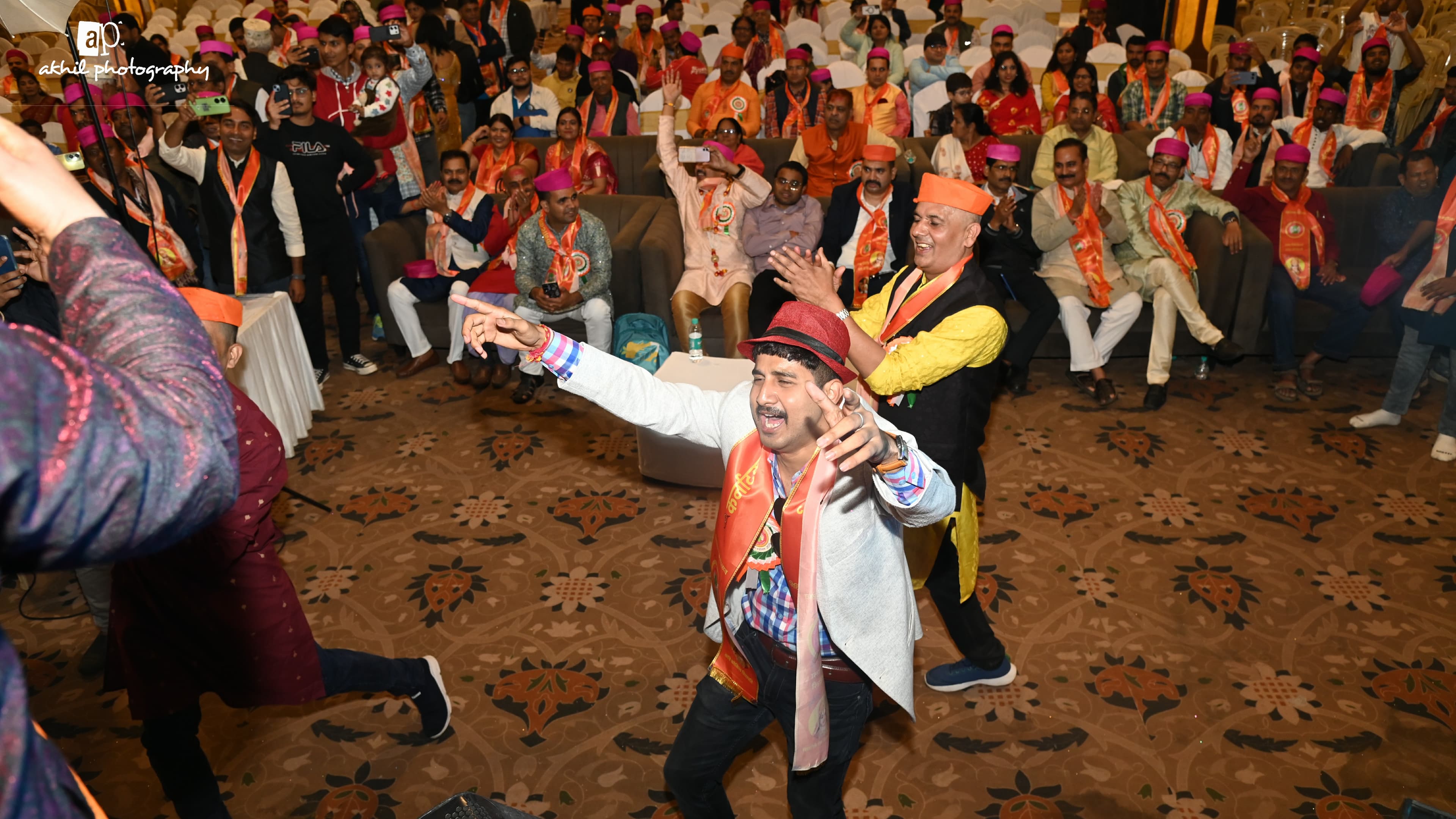 Mithila Mahotsav 2026 - Full hall view with families